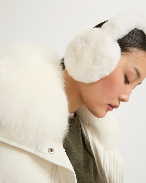 Rex fur earmuffs - white - Yves Salomon