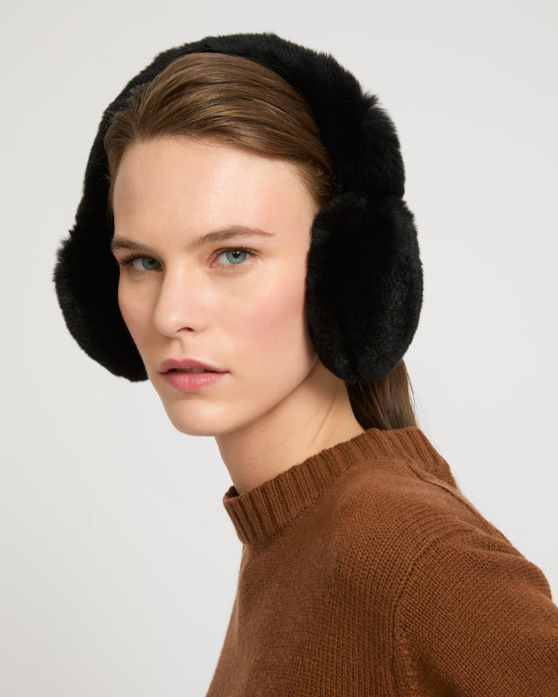 Rex fur earmuffs - black - Yves Salomon