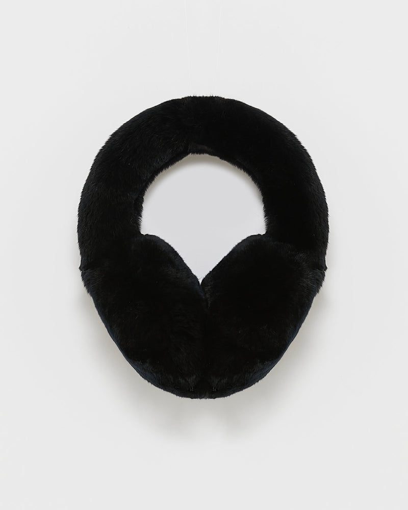 Rex fur earmuffs - black - Yves Salomon