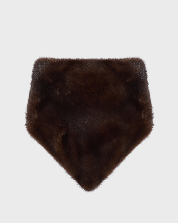 Mink bandana - brown - Yves Salomon