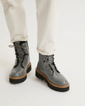 Lace-up boots in stiff Merinillo