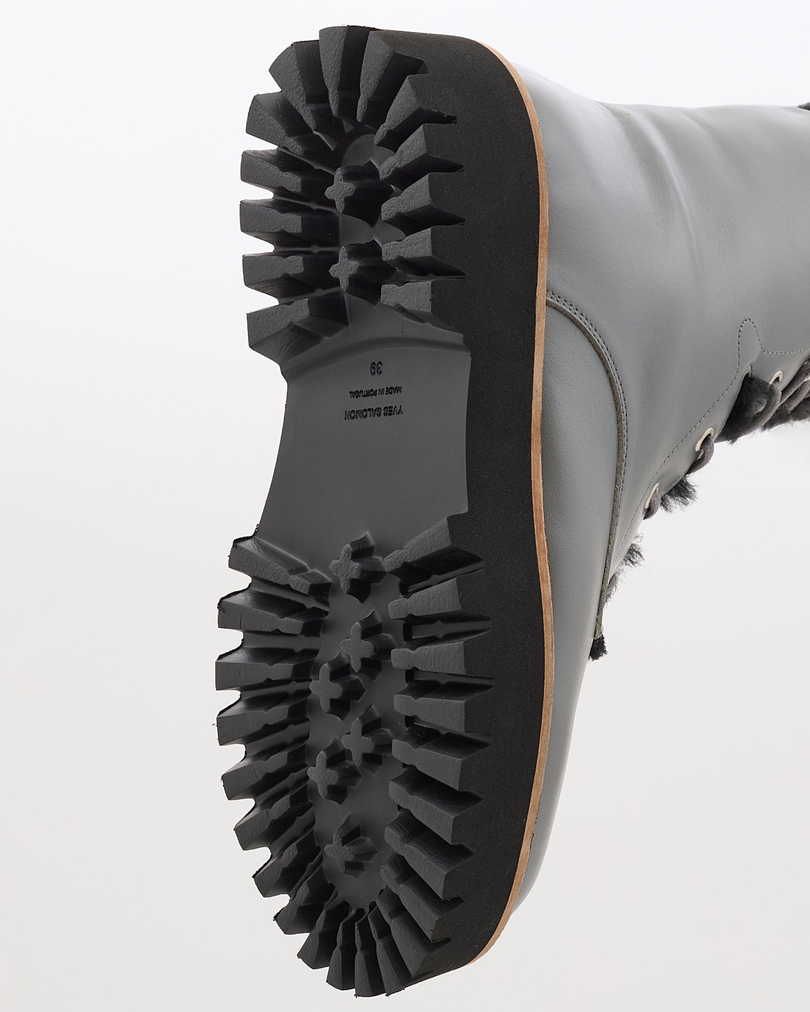Lace-up boots in stiff Merinillo - grey - Winter sale – Yves