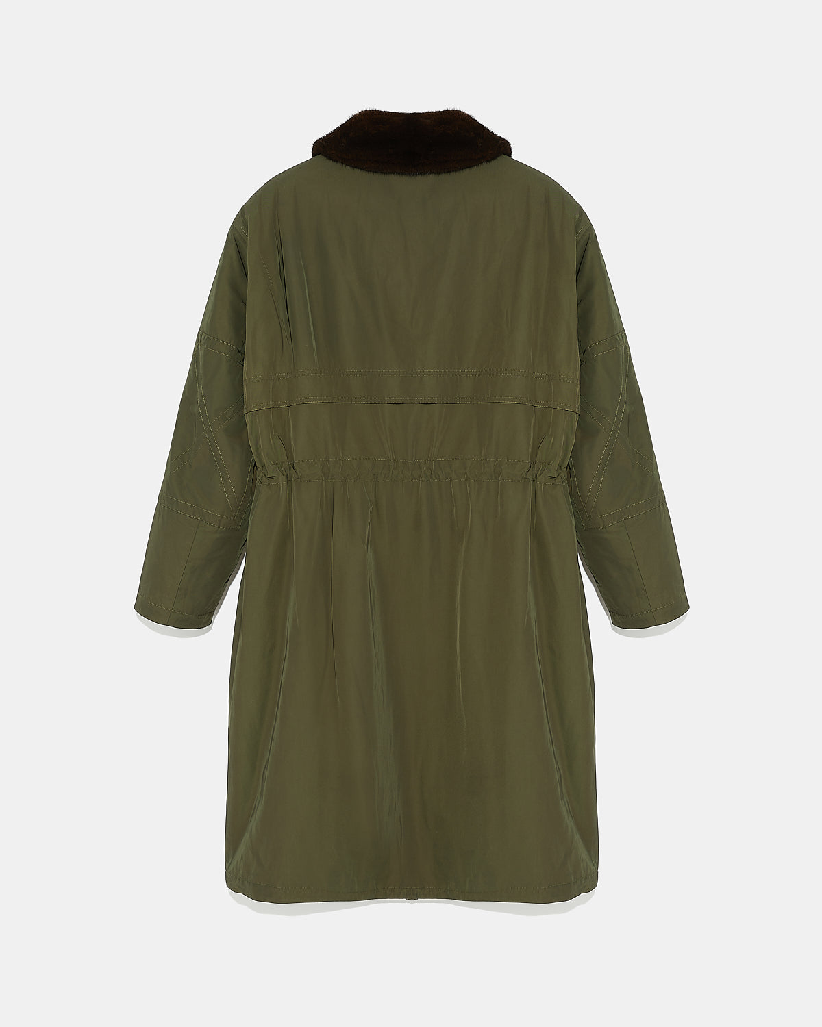 Reversible trench parka with technical fabric and mink fur -Yves Salomon