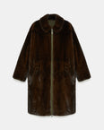 Reversible trench parka with technical fabric and mink fur