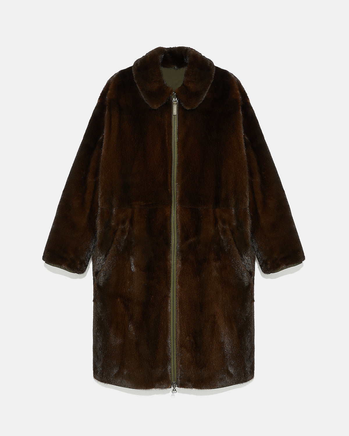 Reversible trench parka with technical fabric and mink fur -Yves Salomon