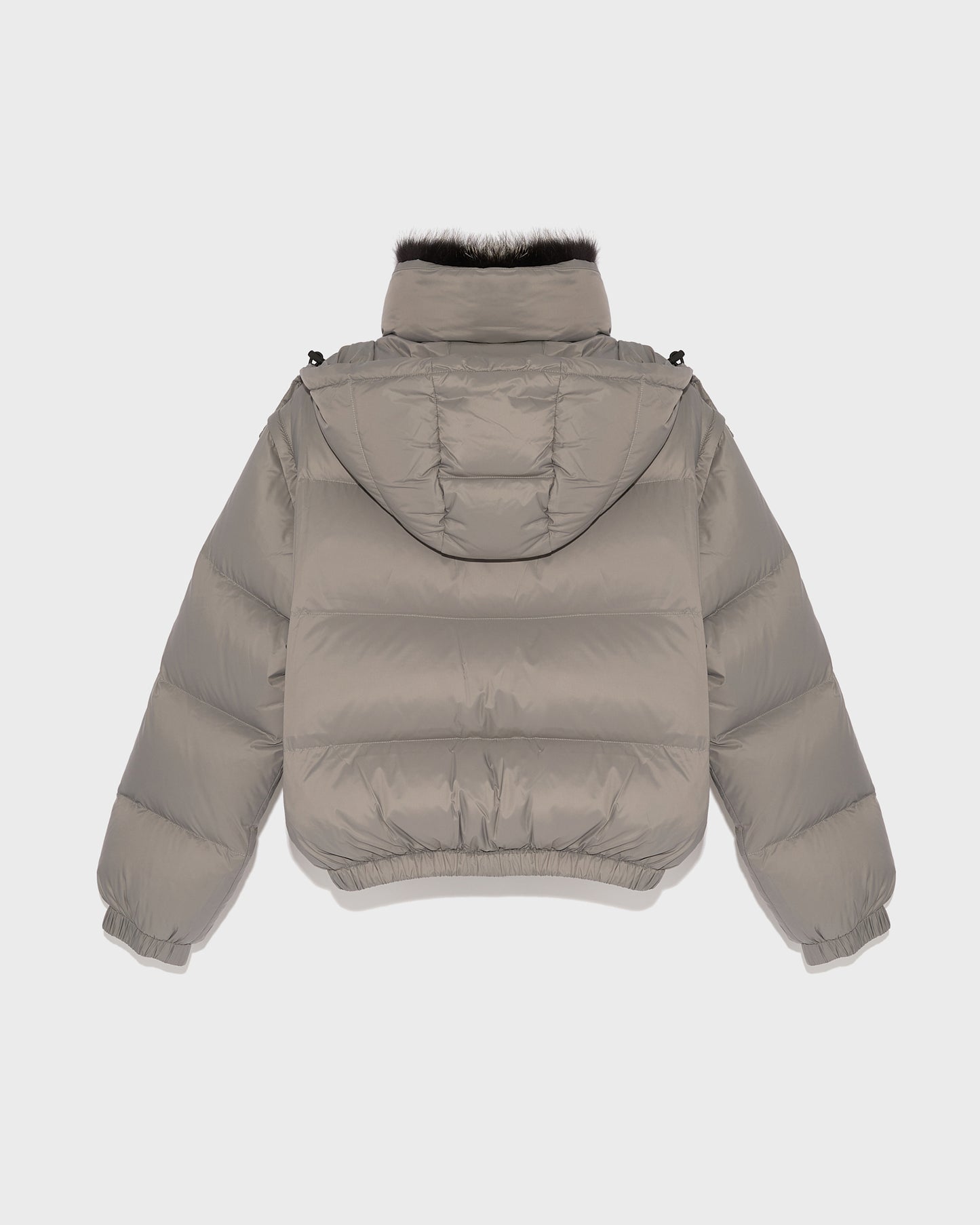 Short down jacket with fox fur collar-Yves salomon-Winter sale & boxing day