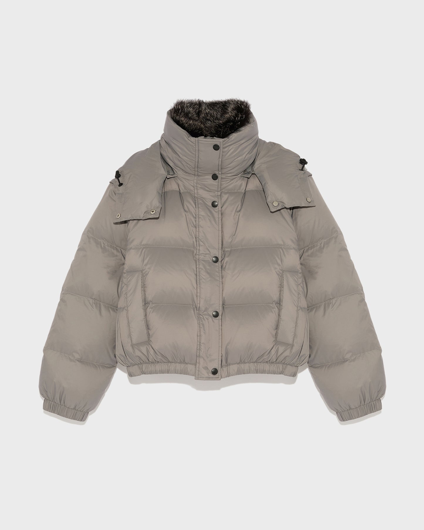 Short down jacket with fox fur collar-Yves salomon-Winter sale & boxing day