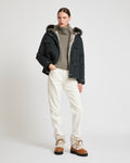 Short parka in cotton and fur