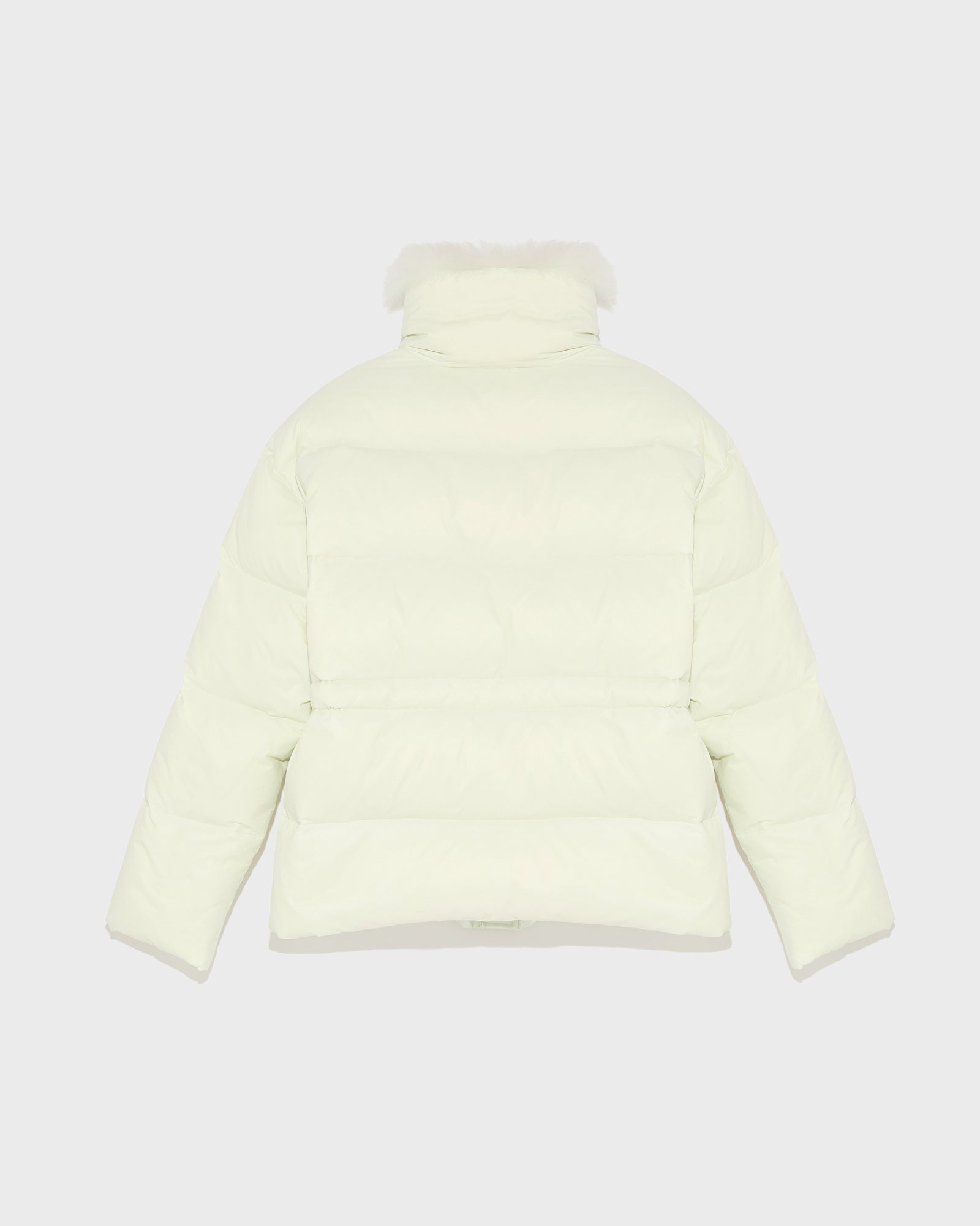 Down jacket with fluffy lambswool trim-Yves salomon-Winter sale & boxing day