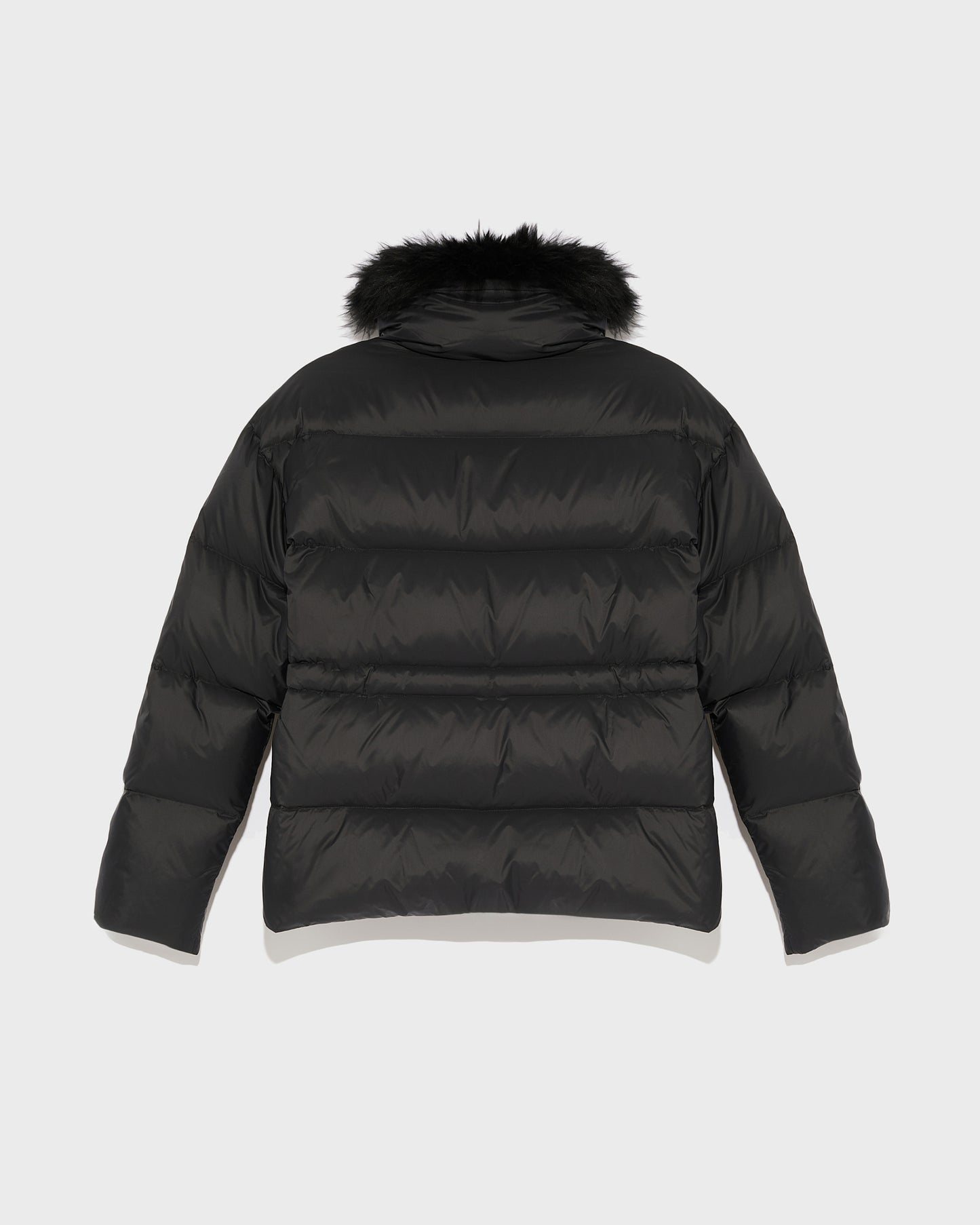 Down jacket with fluffy lambswool trim-Yves salomon-Winter sale & boxing day