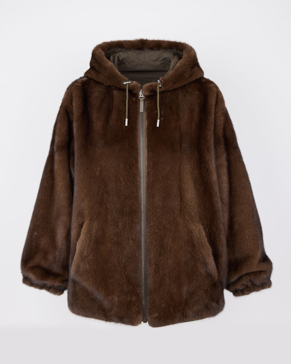 Reversible technical fabric hoodie with mink fur - Yves Salomon - New Fall/Winter Collection