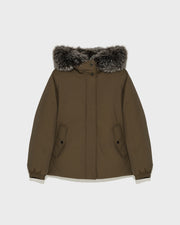 Performance jacket with fox fur trim