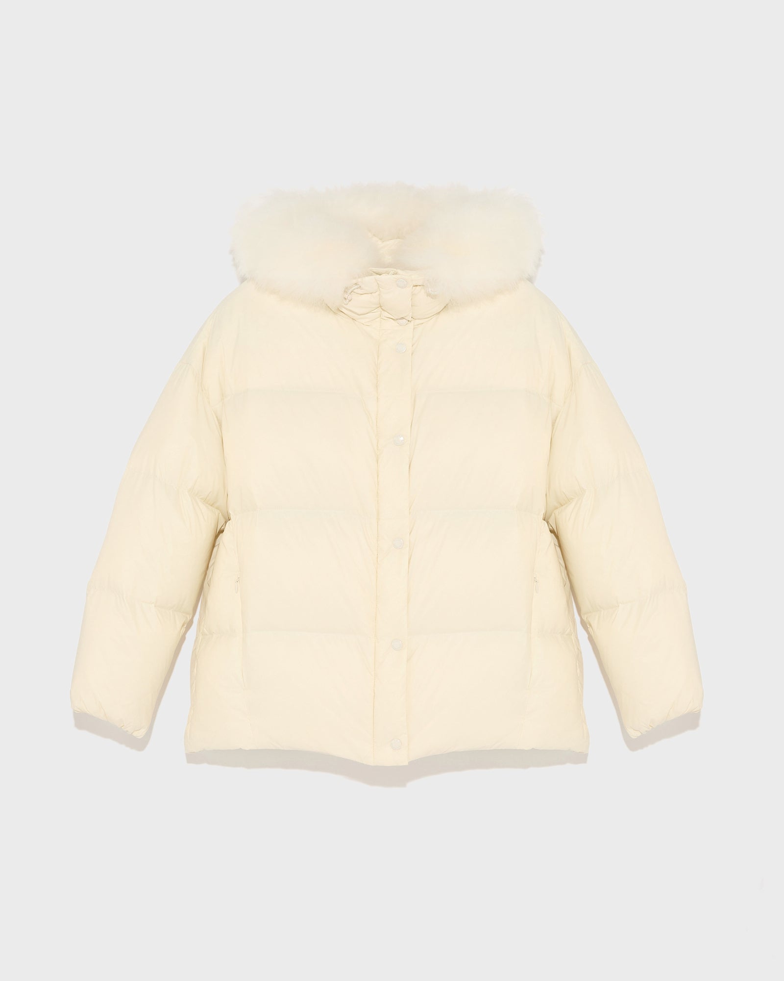 ☀ YILON MADE Waistmark eco fur coat ivory