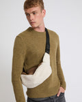 Shearling and leather waist bag