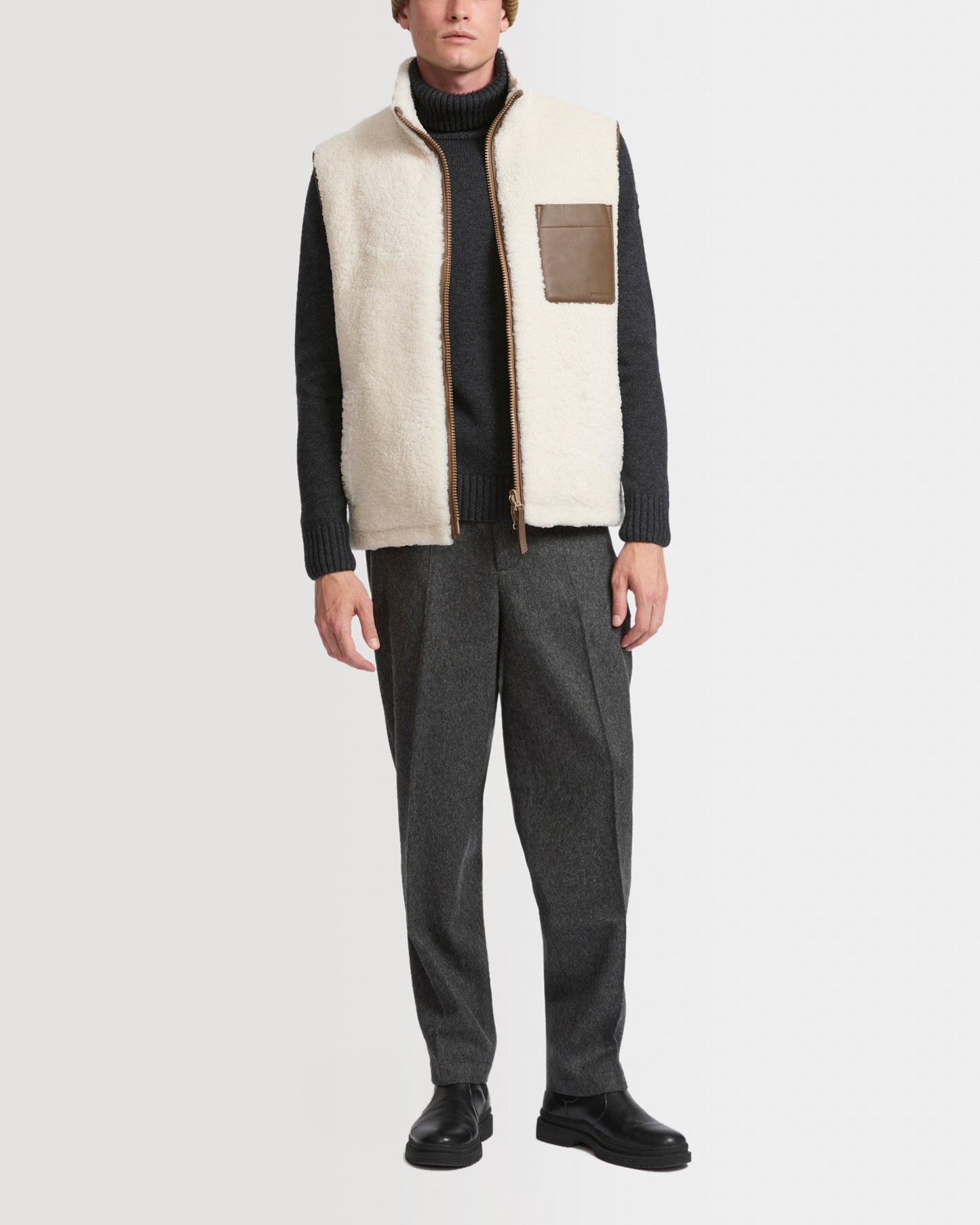 Winter sale & boxing day Yves Salomon -Reversible shearling fleece gilet