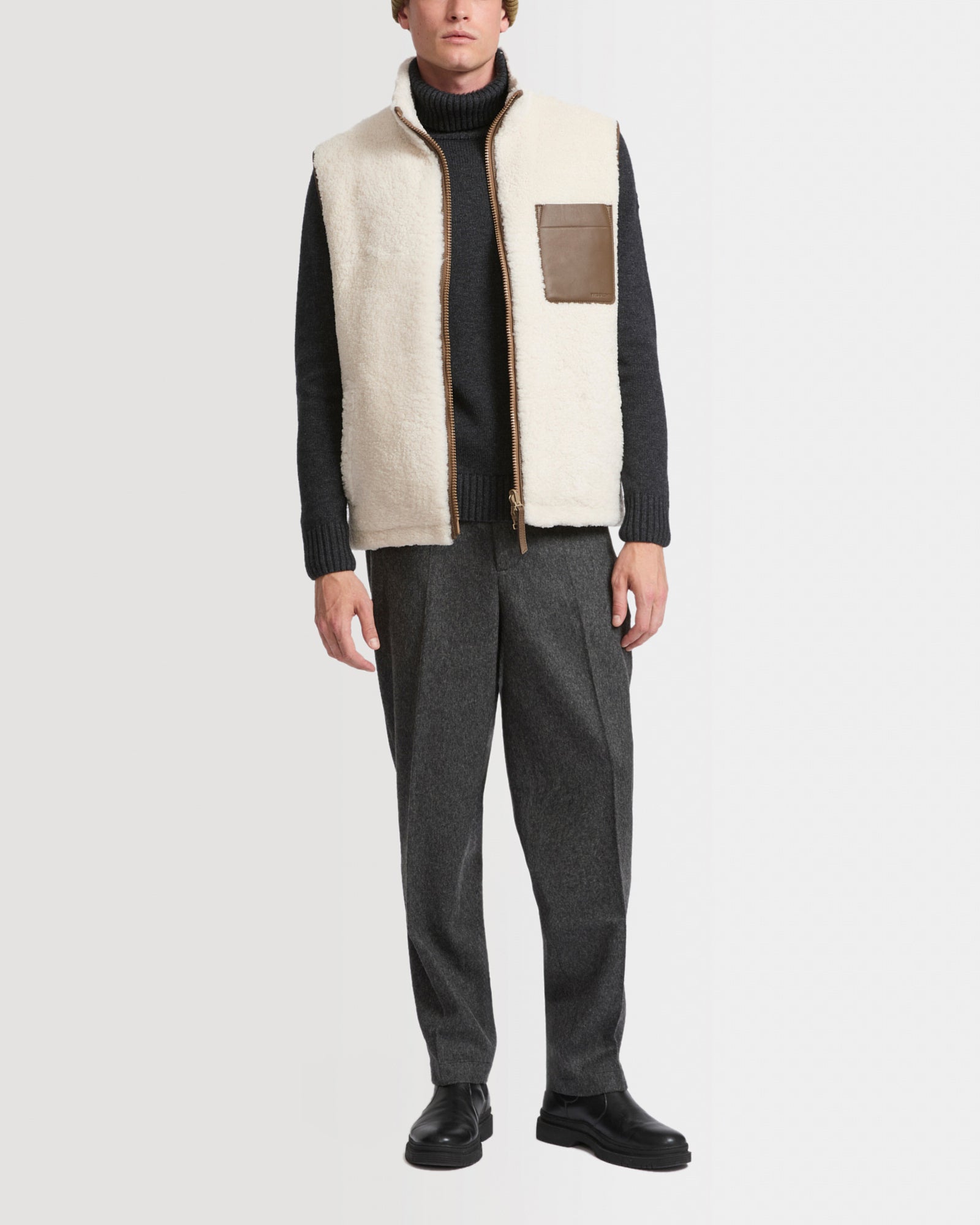 Winter sale & boxing day Yves Salomon -Reversible shearling fleece gilet