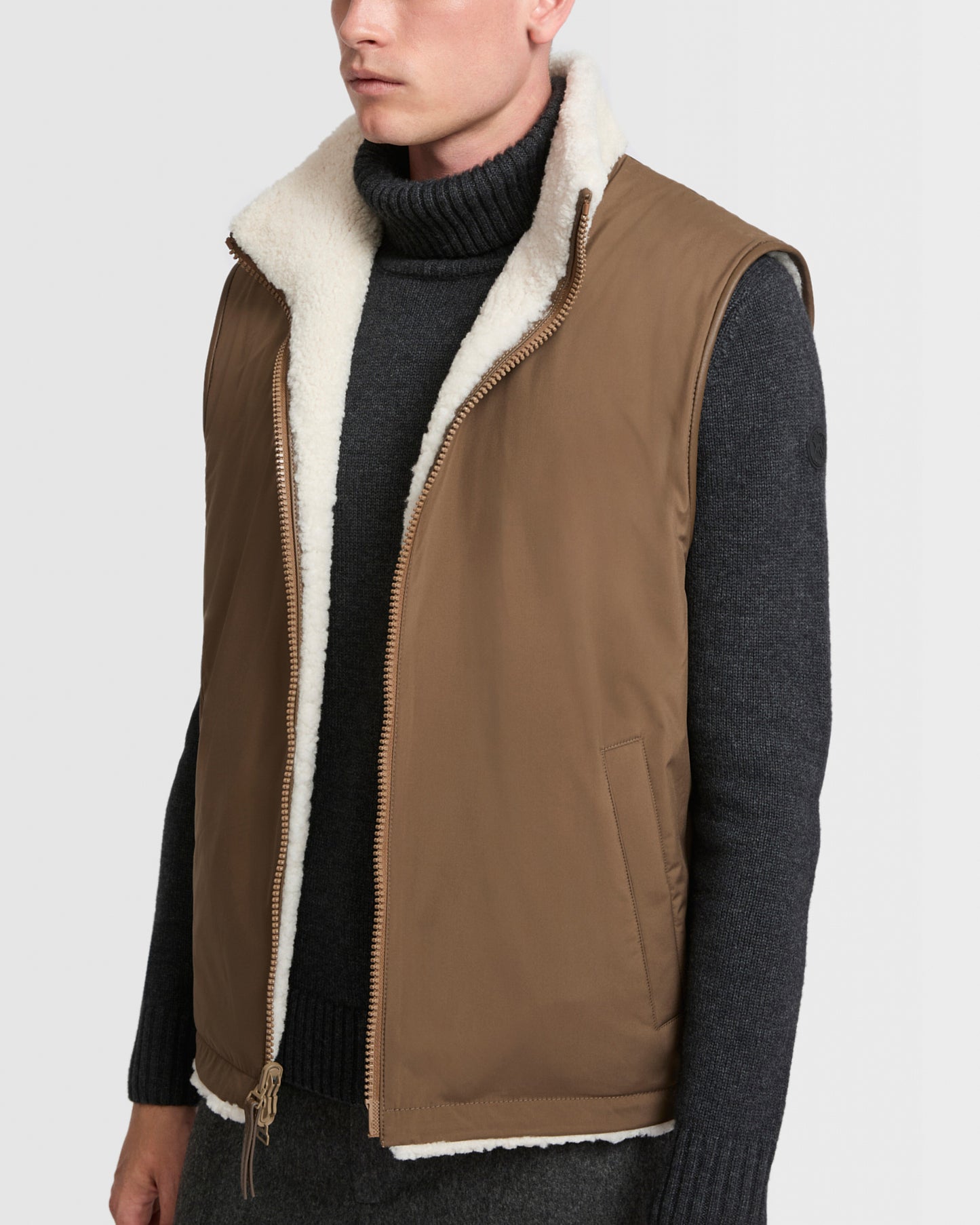 Winter sale & boxing day Yves Salomon -Reversible shearling fleece gilet