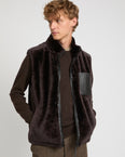 Reversible Shearling and Technical Fabric Gilet