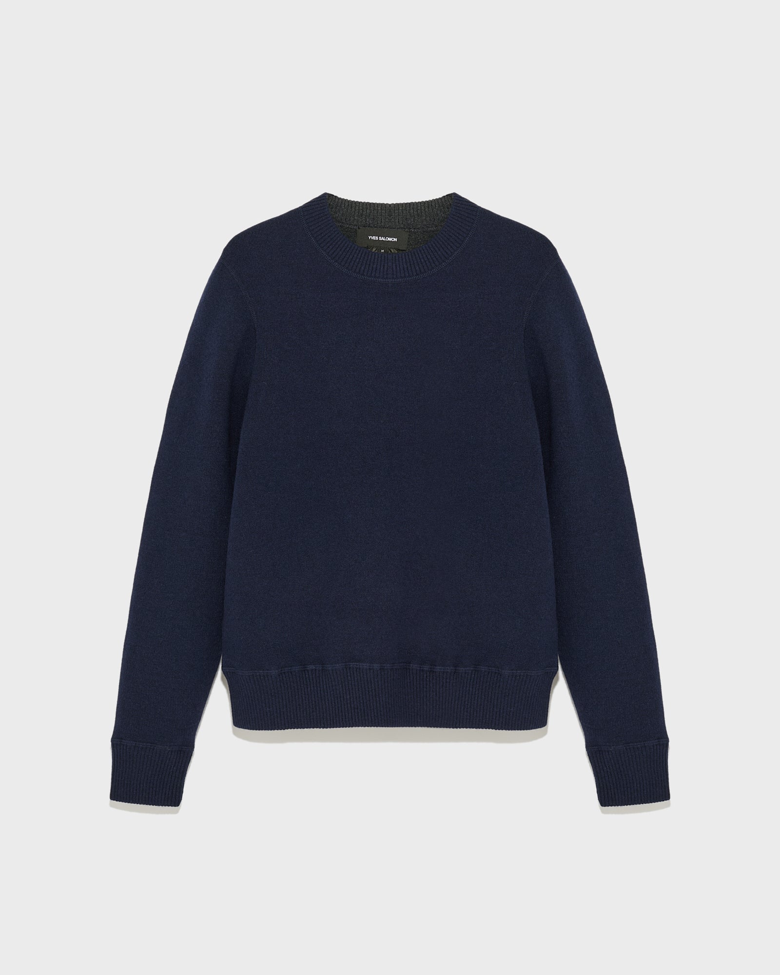 アパルトモン　YVES SALOMON WOOL FRONT KNITWEAR Reversible jumper in wool-cashmere knit - navy - Yves