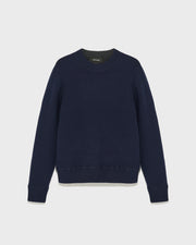 Two-tone reversible crew neck jumper in wool-cashmere knit