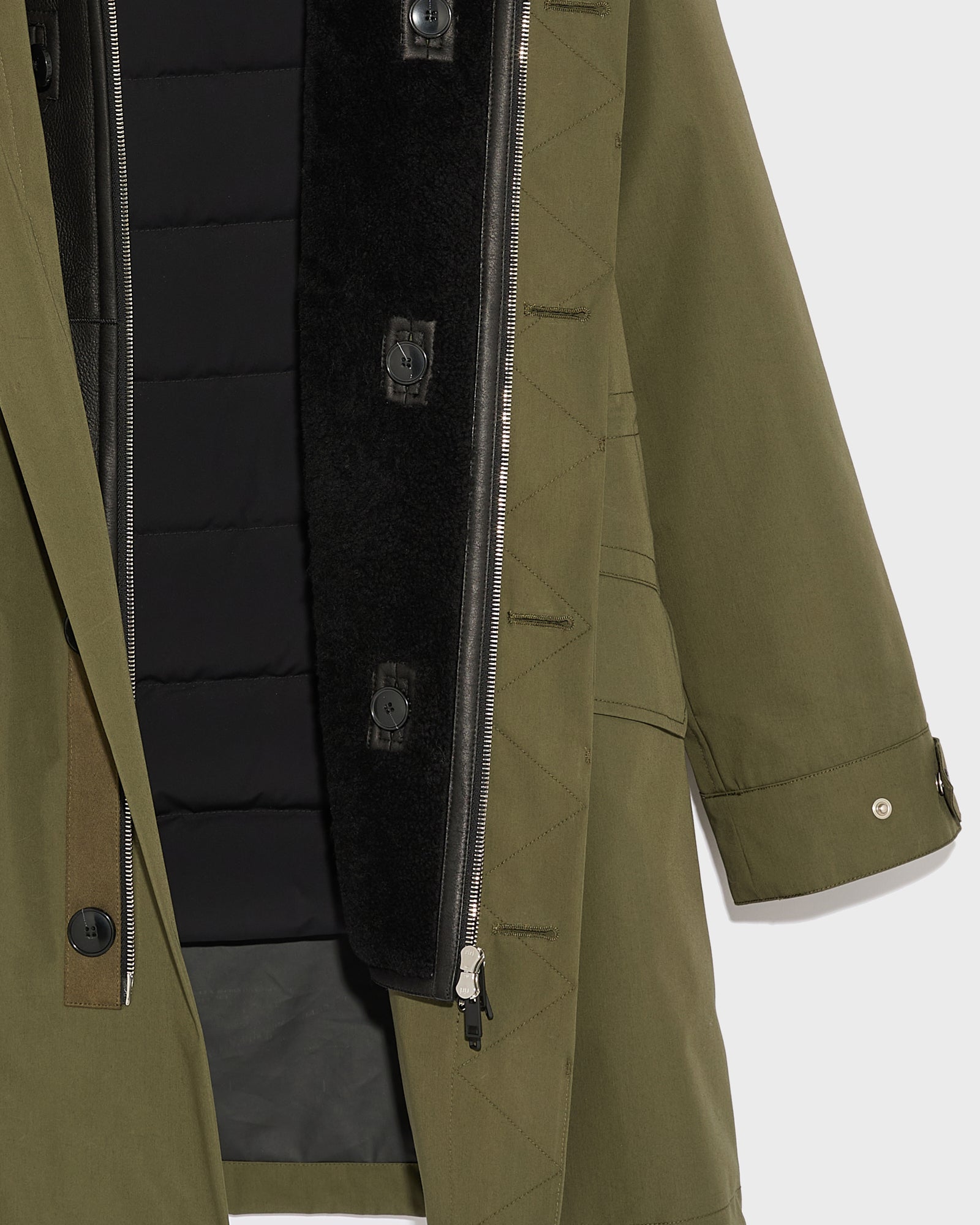 パーカー・フーディ GIVENCHY OLIVE GREEN COTTON BLEND PARKA Givenchy Olive Green Cotton Blend Parka | italist
