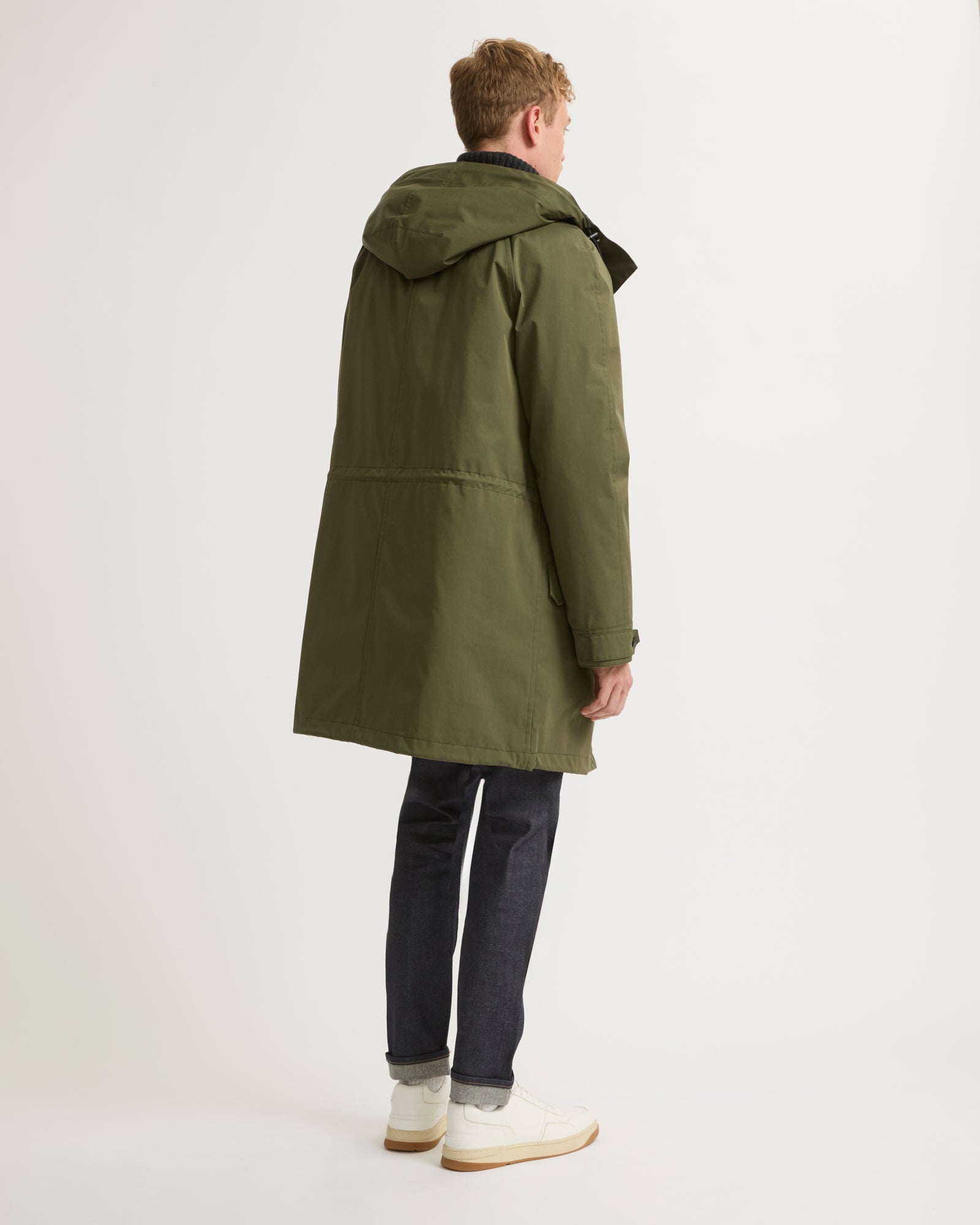 Iconic parka in cotton blend & shearling - khaki - Yves