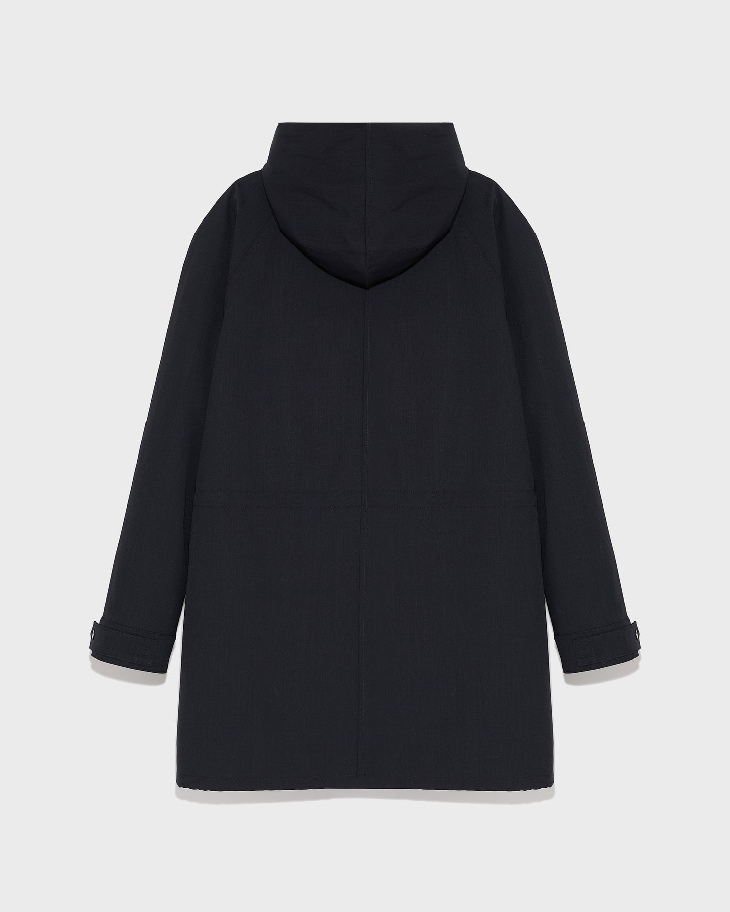 Regular parka in waterproof technical wool and mink fur