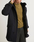 Regular parka in waterproof technical wool and mink fur