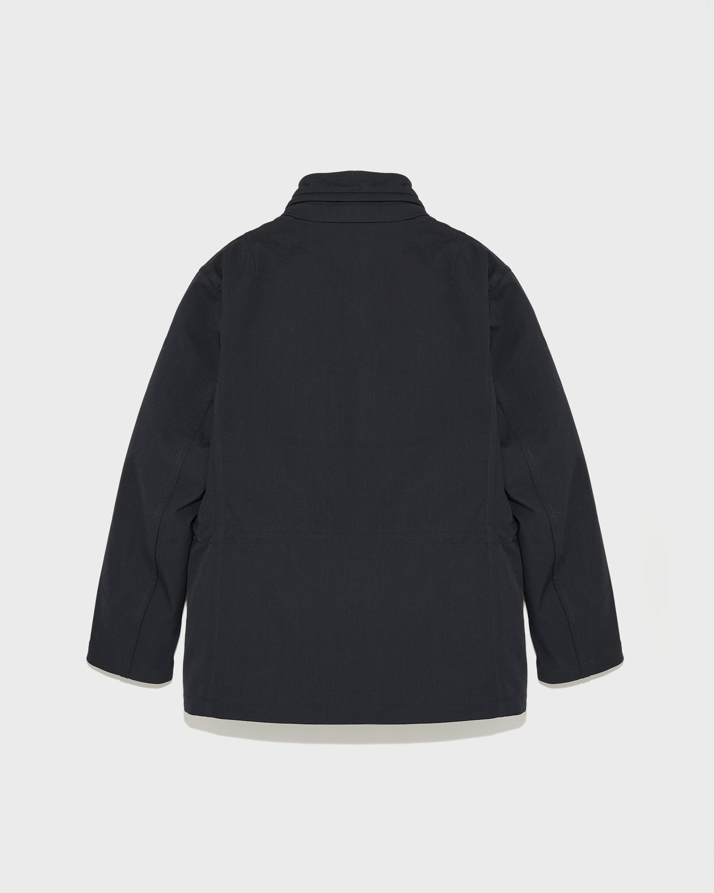 Field jacket in waterproof technical wool and mink fur