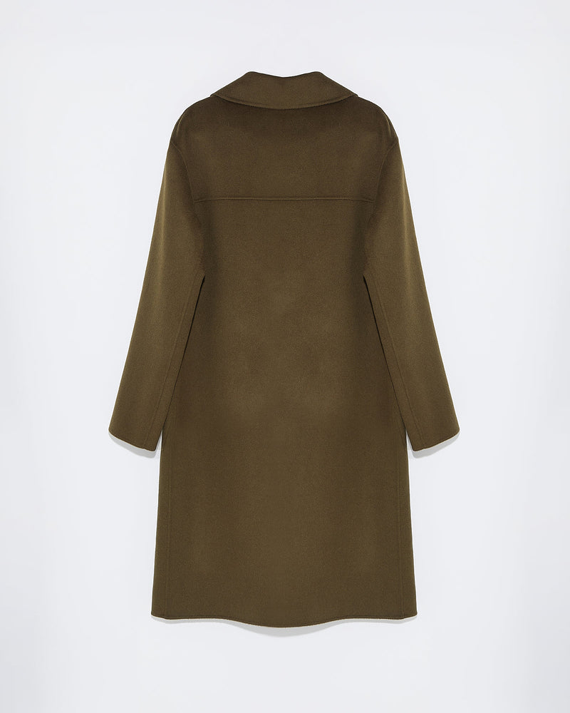 Double-sided wool-cashmere coat - khaki - Yves Salomon