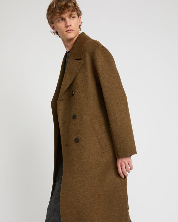Double-sided wool-cashmere coat