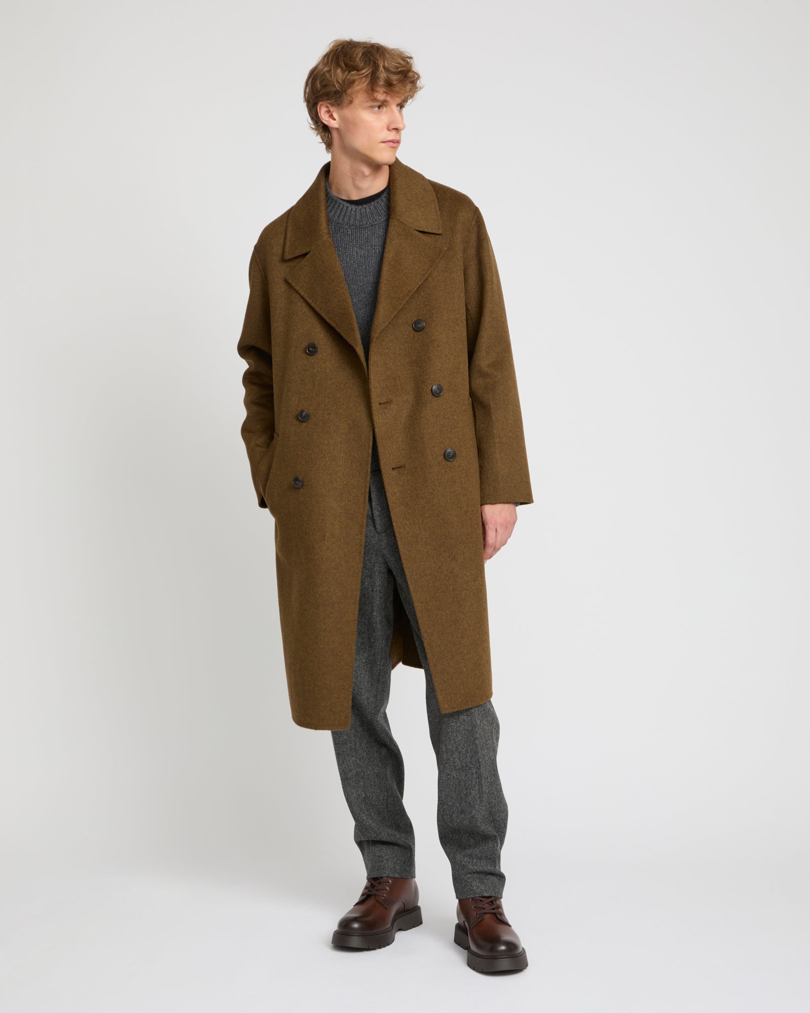 Double-sided wool-cashmere coat -Yves Salomon