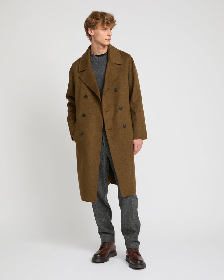Double-sided wool-cashmere coat
