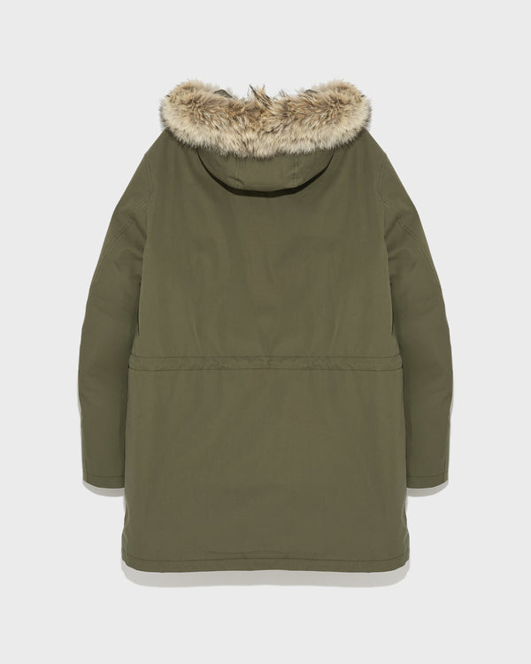 Cotton-blend iconic parka with coyote fur trim