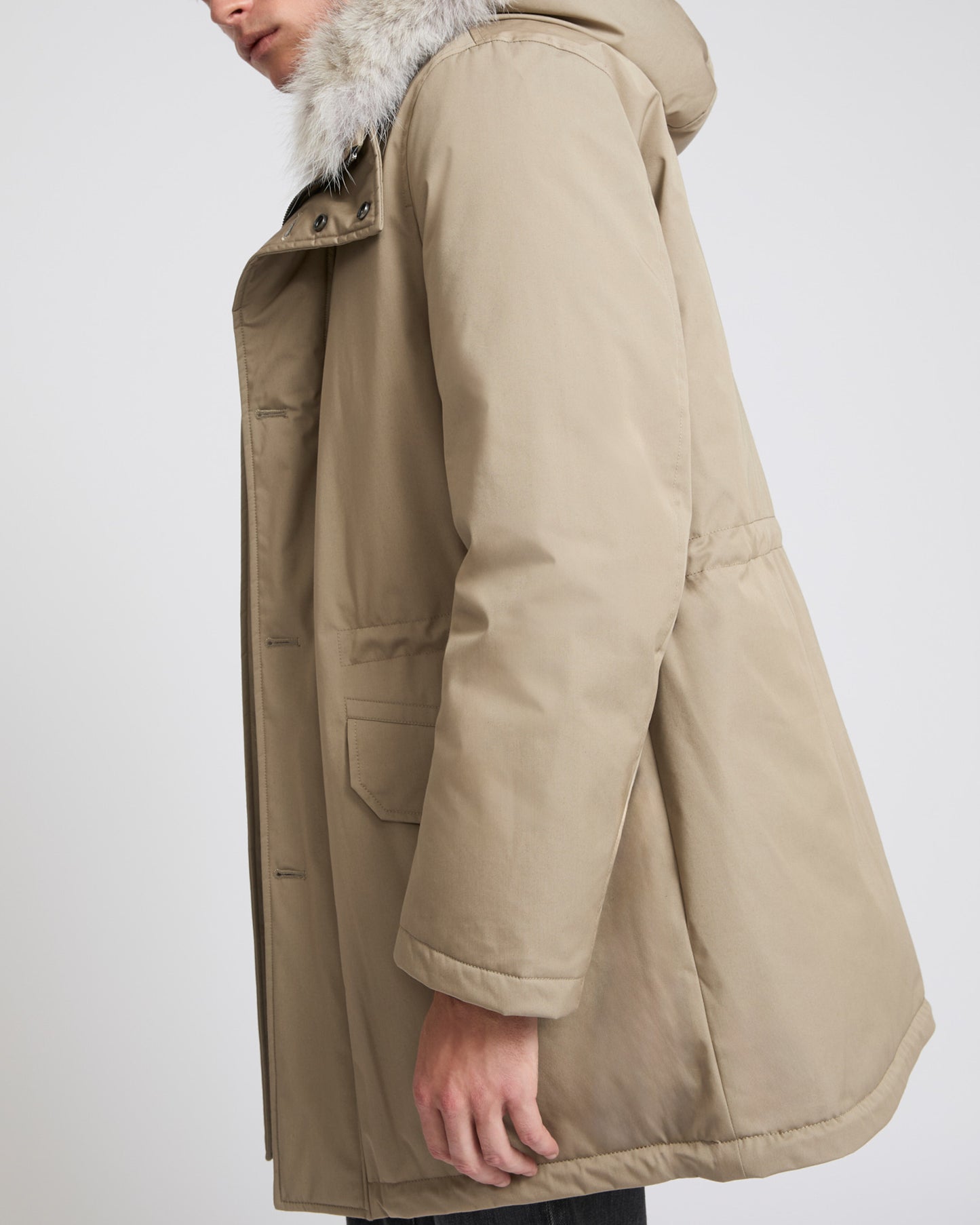 Iconic parka with coyote fur trim beige Yves Salomon Men