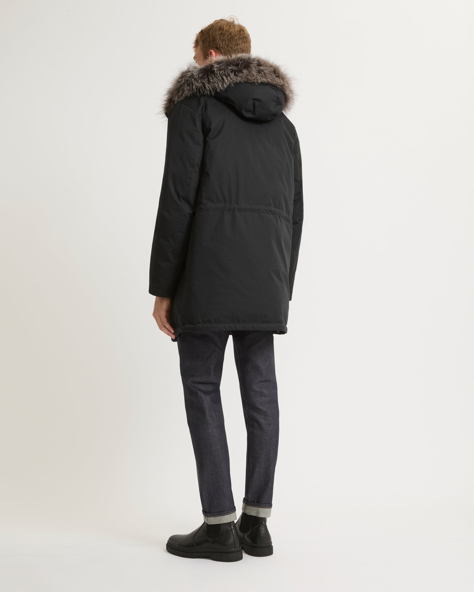 Iconic parka with fox fur trim - black - Yves Salomon Men – Yves