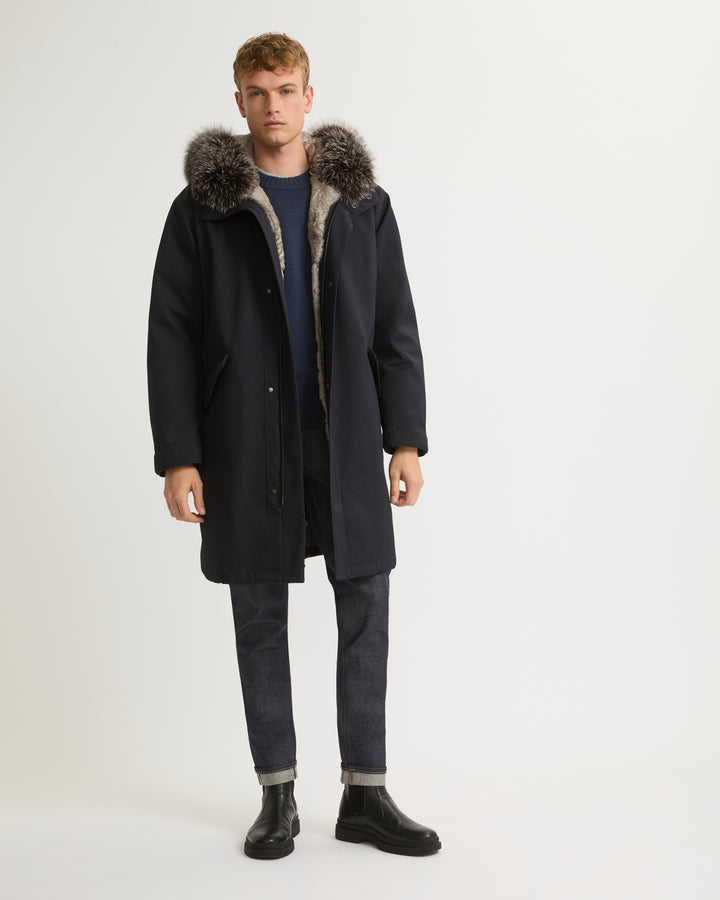 Winter sale & boxing day Yves Salomon -Fishtail parka in technical wool and fur