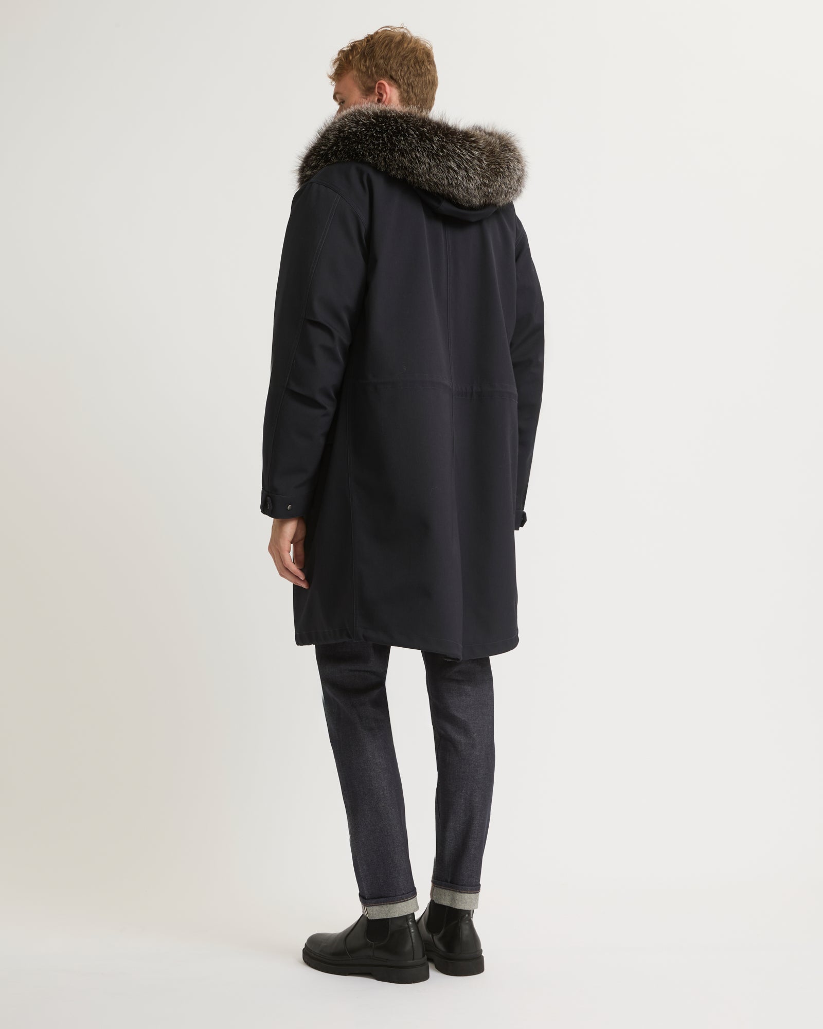 Winter sale & boxing day Yves Salomon -Fishtail parka in technical wool and fur