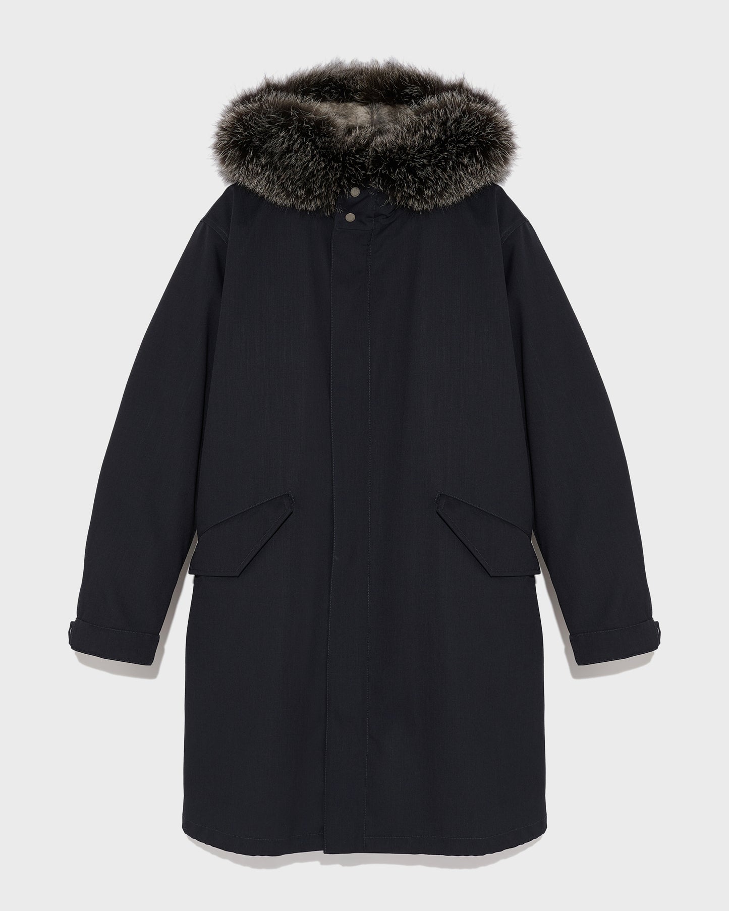 Winter sale & boxing day Yves Salomon -Fishtail parka in technical wool and fur