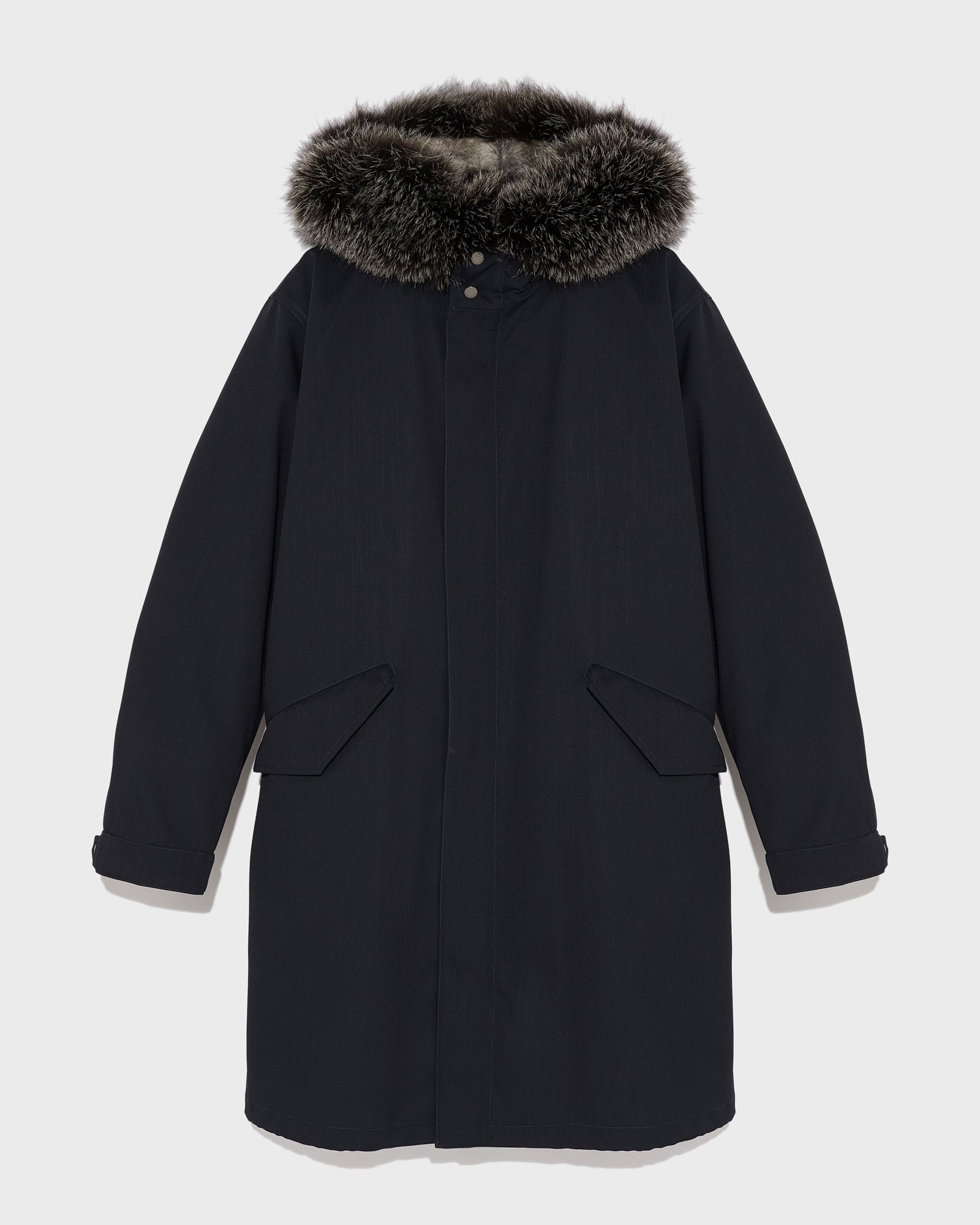 Winter sale & boxing day Yves Salomon -Fishtail parka in technical wool and fur