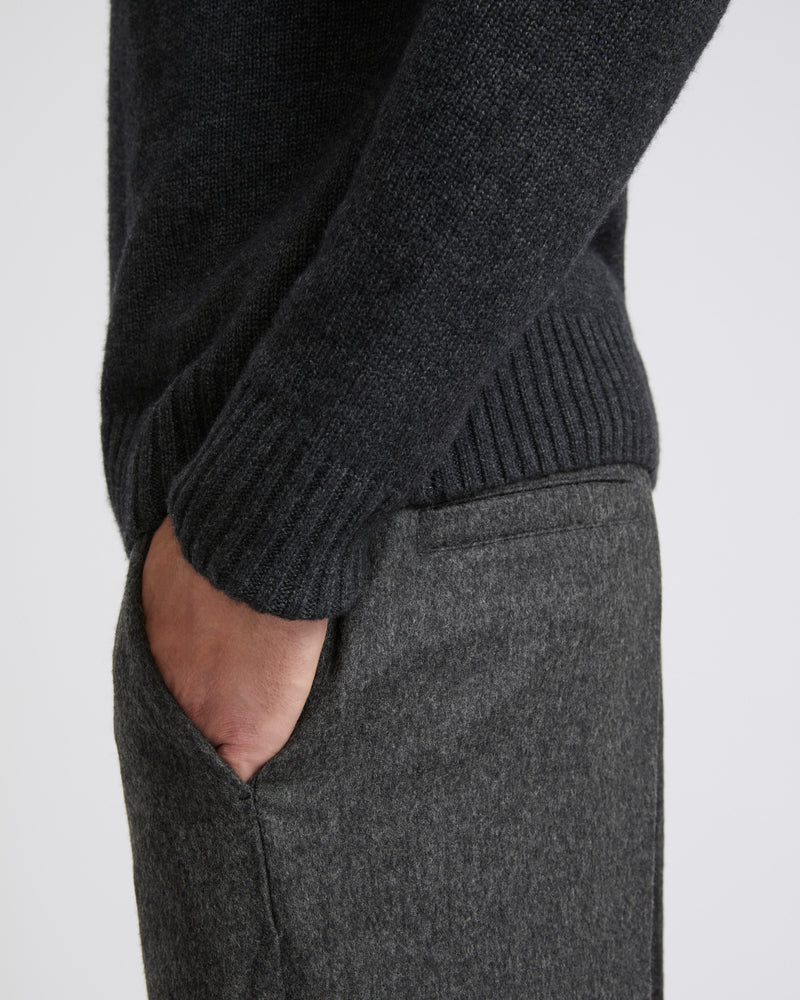 Wool chino trousers - grey - Yves Salomon