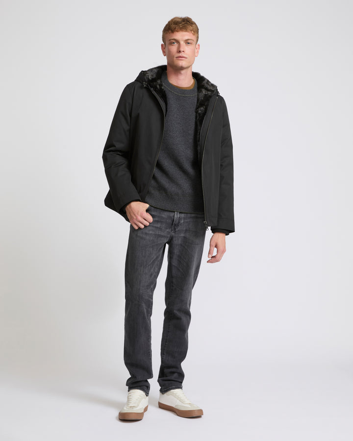 Winter sale & boxing day Yves Salomon -Hooded jacket in waterproof technical gabardine and mink fur