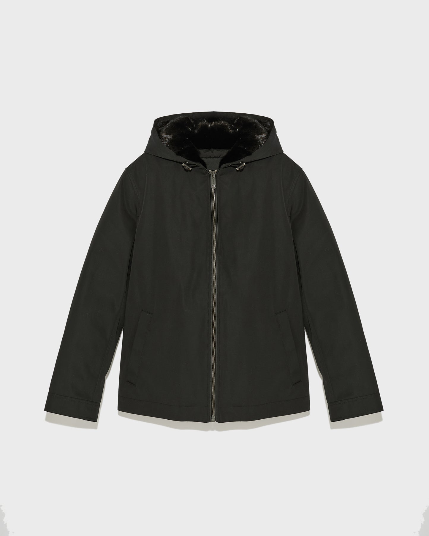 Winter sale & boxing day Yves Salomon -Hooded jacket in waterproof technical gabardine and mink fur