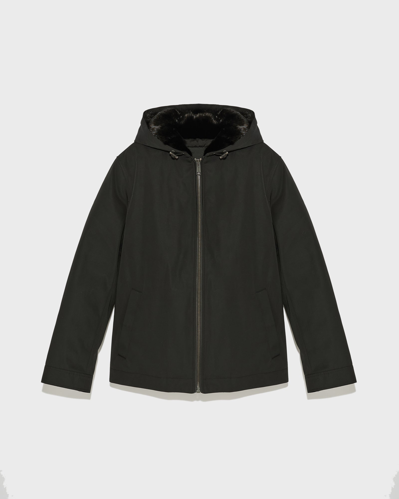 Winter sale & boxing day Yves Salomon -Hooded jacket in waterproof technical gabardine and mink fur