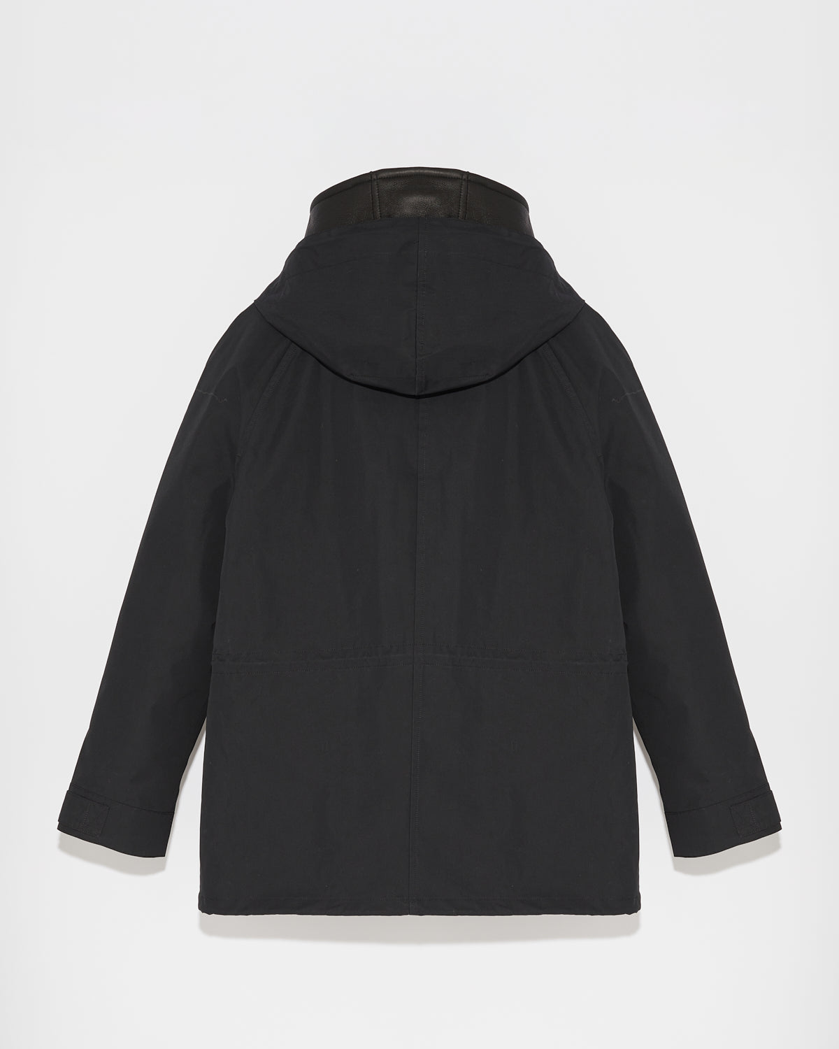 Short parka in cotton blend and shearling
