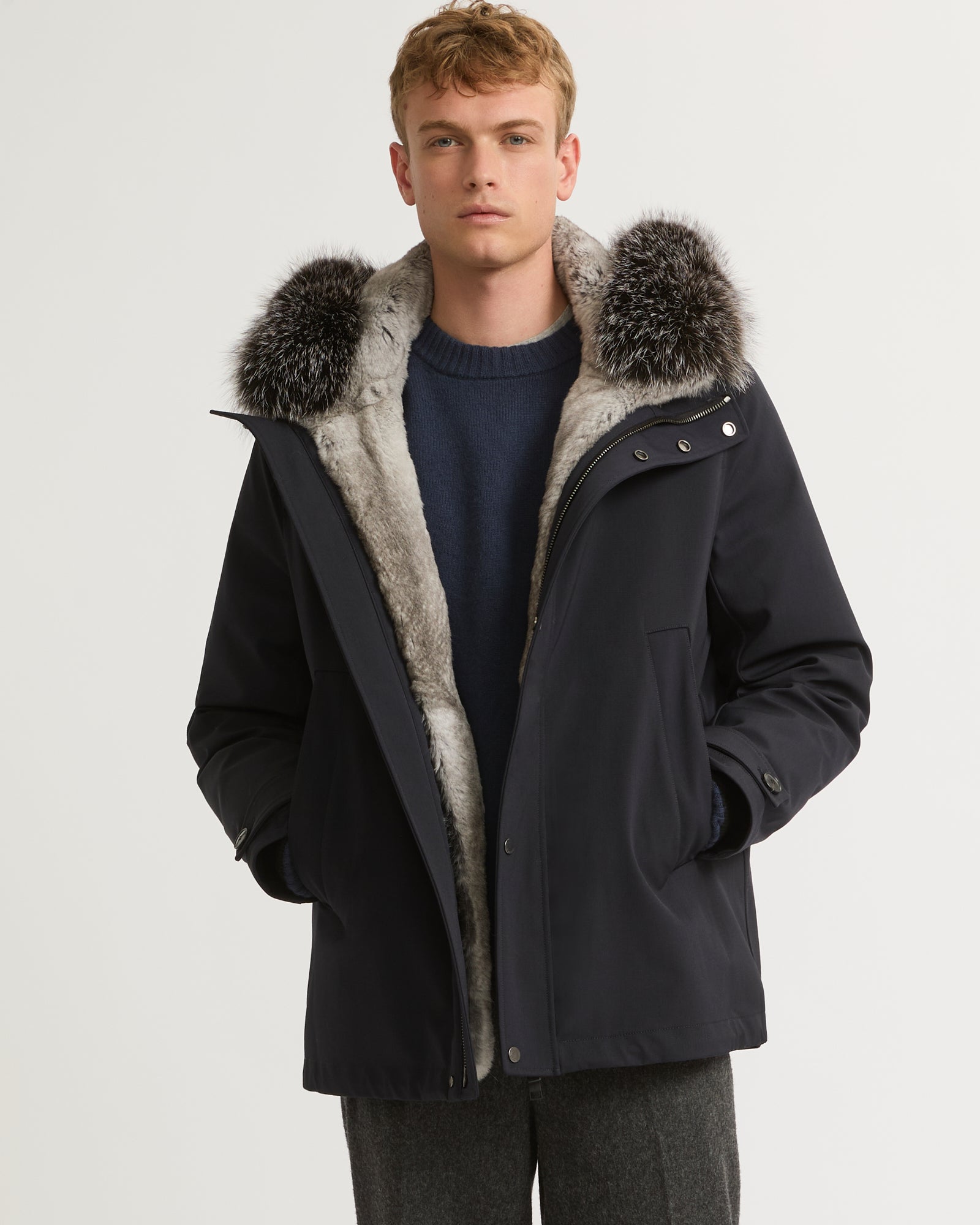 Men's parkas fur best sale