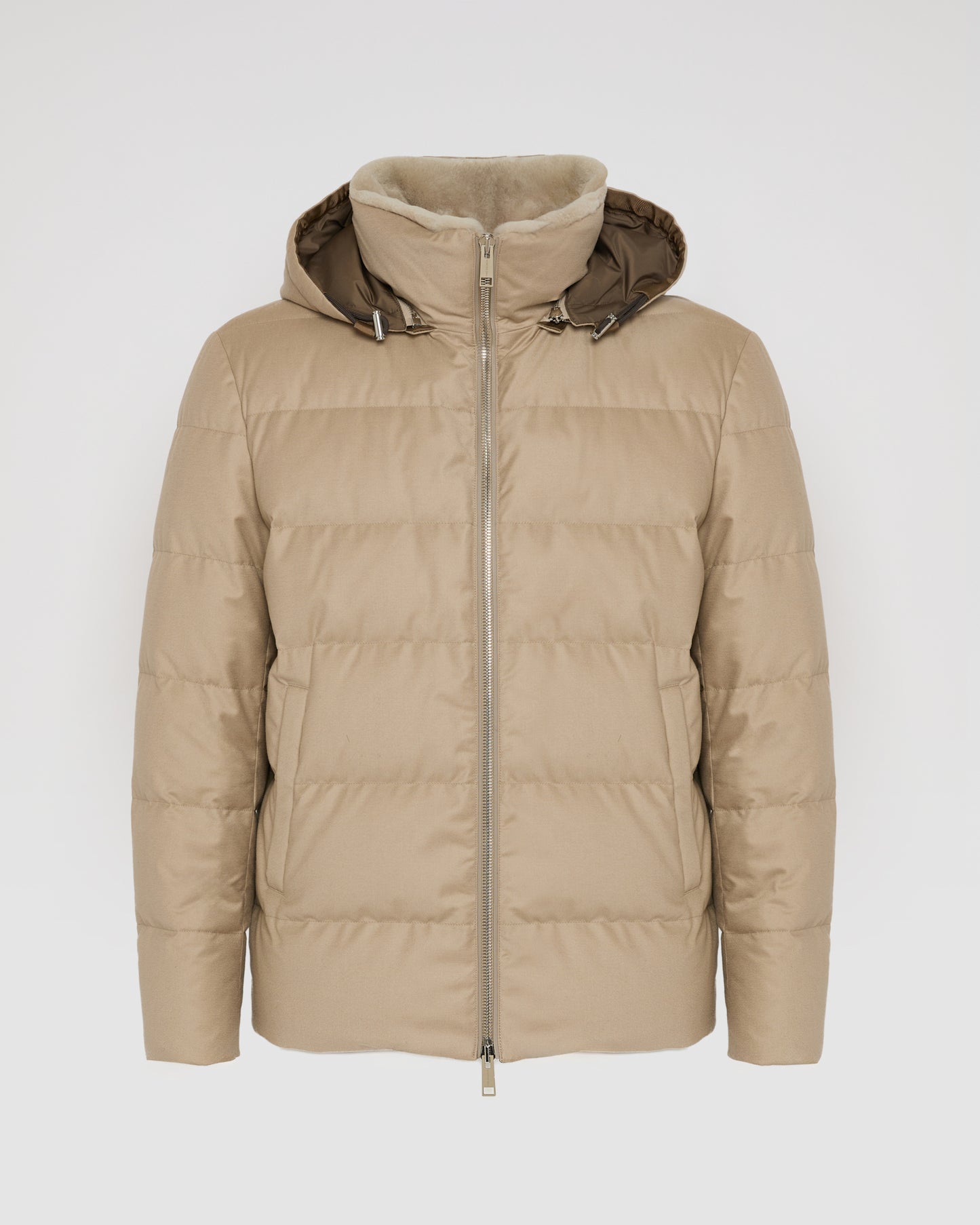 Short down jacket in Loro Piana fabric with mink trim - Yves Salomon