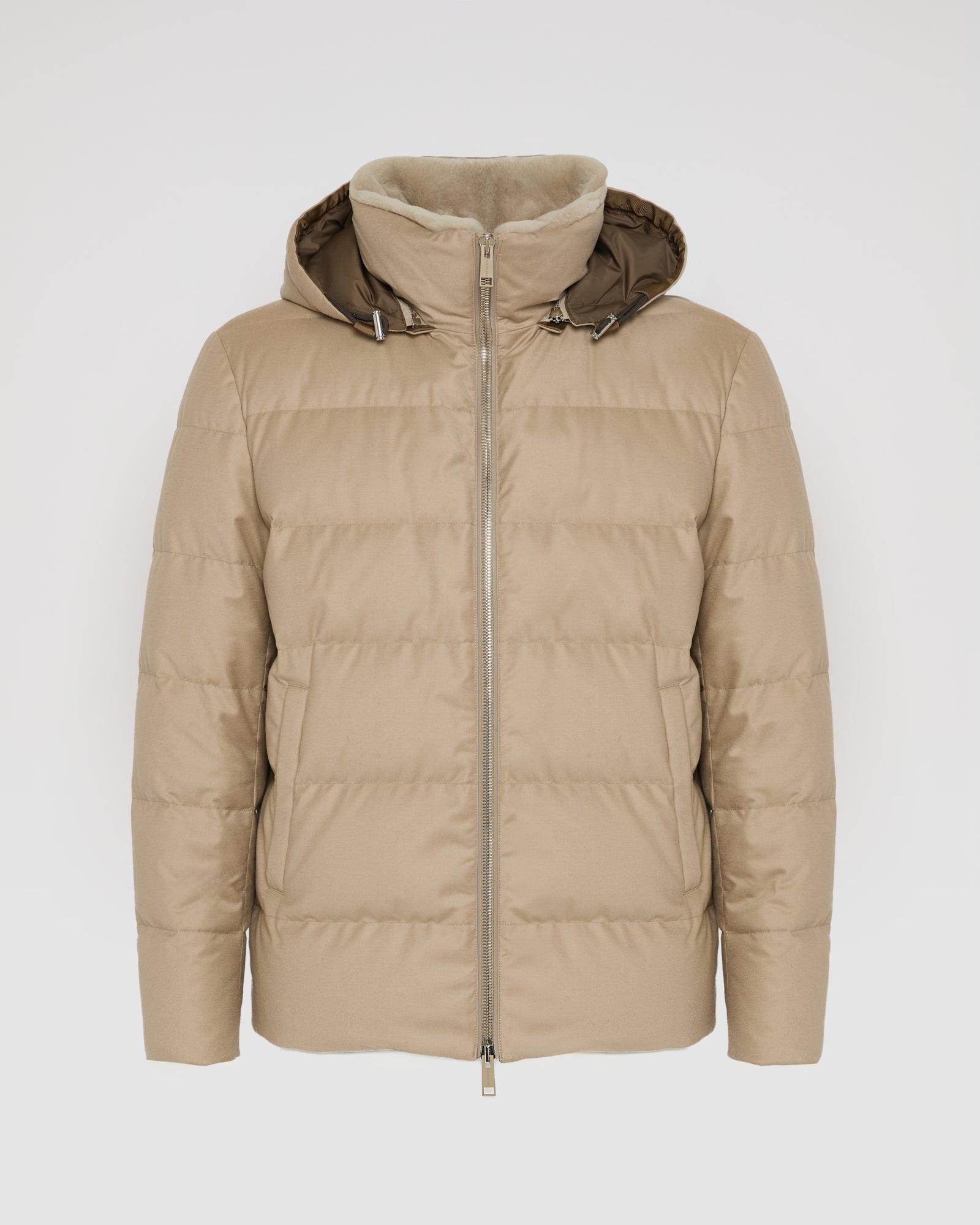 Short down jacket in Loro Piana fabric with mink trim - Yves Salomon