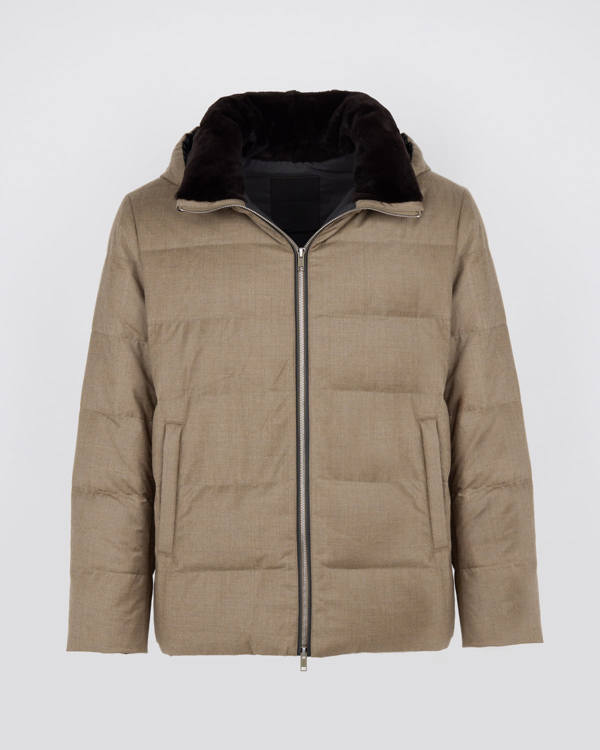 Short down jacket in Loro Piana fabric with mink fur trim - Yves Salomon - New Fall/Winter Collection