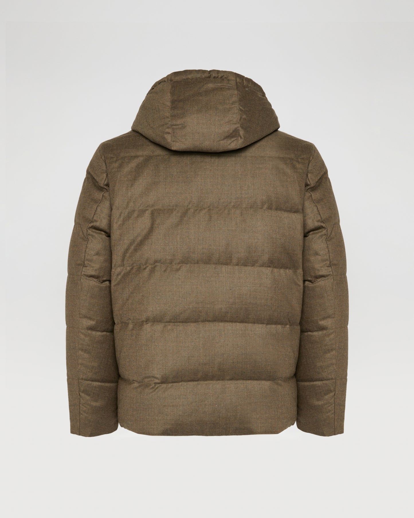 Short down jacket in Loro Piana fabric with mink trim